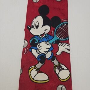 Vintage Mickey & Co Tie Rack 100% Silk Italy Mickey Mouse Disney Tennis Sports R